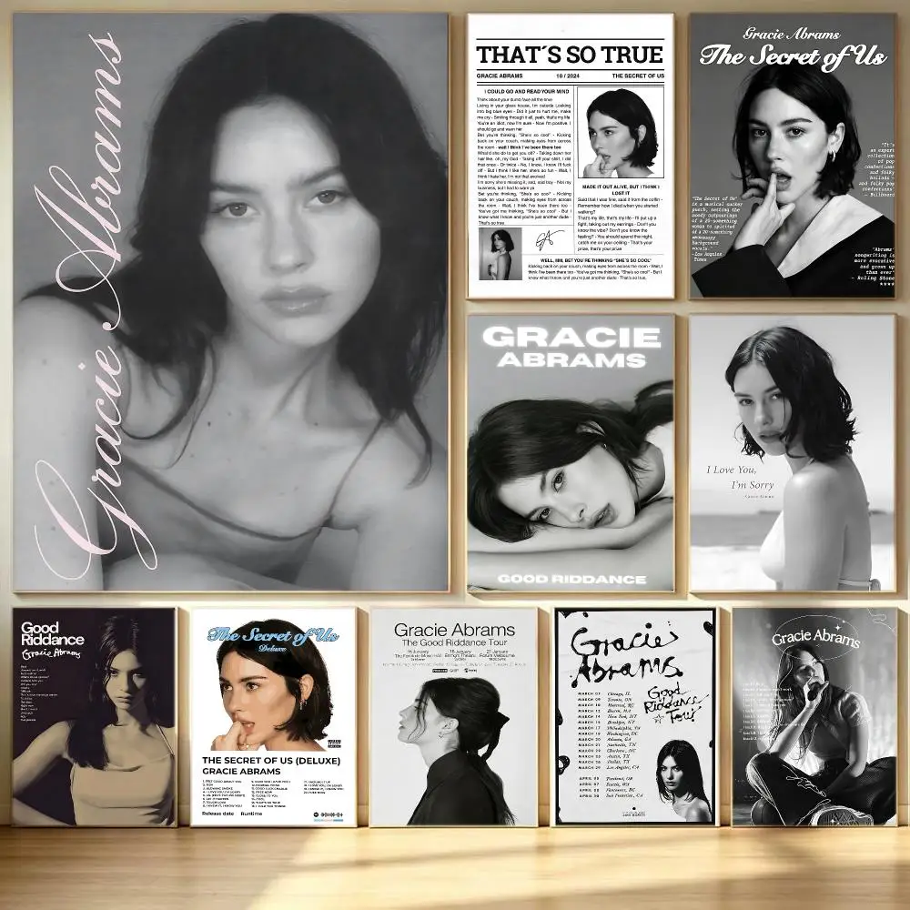 music Gracie Abrams Poster Poster HD  Printing Soothing and Cream Style Home Decor for the Living Room cafes Gift Giving