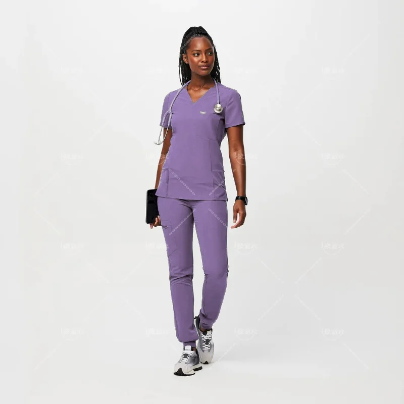 Factory Custom Oversize Medic Care Uniform Scrub Anti Wrinkle Stretch Fabric Hospital Uniform Nursing Medical Scrub Set