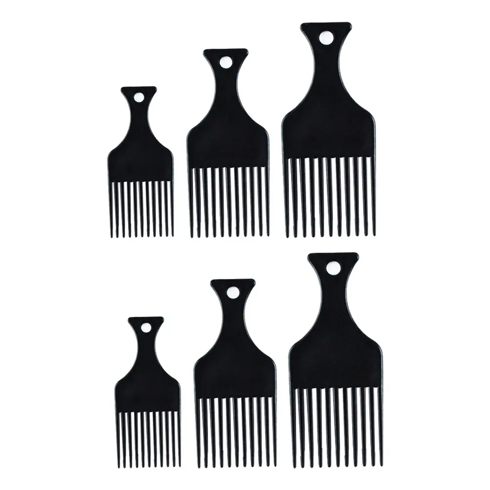 

6Pcs Wide Tooth Comb Large Hair Styling Detangling Scalp Massage Comb Black Thick Hair Barber Salon Hairdressing Tool