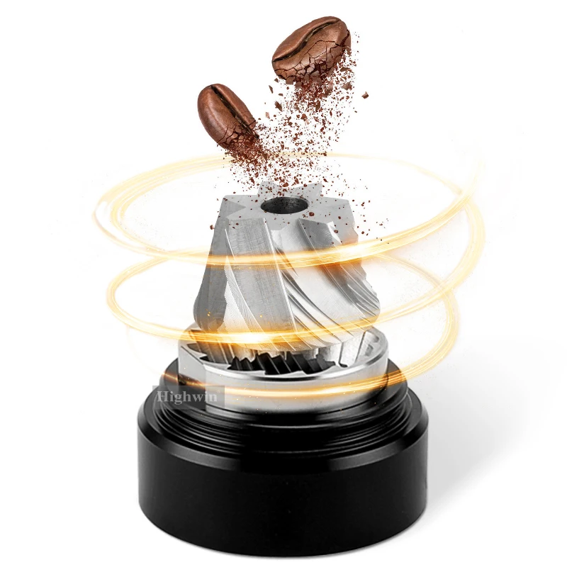 HIGHWIN خارجي قابل للتعديل 7 نجوم من الفولاذ المقاوم للصدأ مطحنة حبوب القهوة المحمولة مطحنة حبوب القهوة للإسبريسو