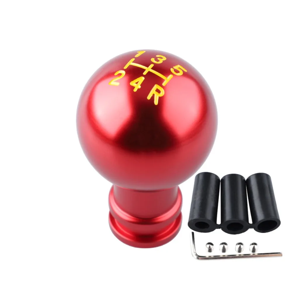 Aluminum Gear Shift Knob Round Shape 5 Speed Car Shifter Lever Black Silver Manual Automatic Car Gear Level Knobs