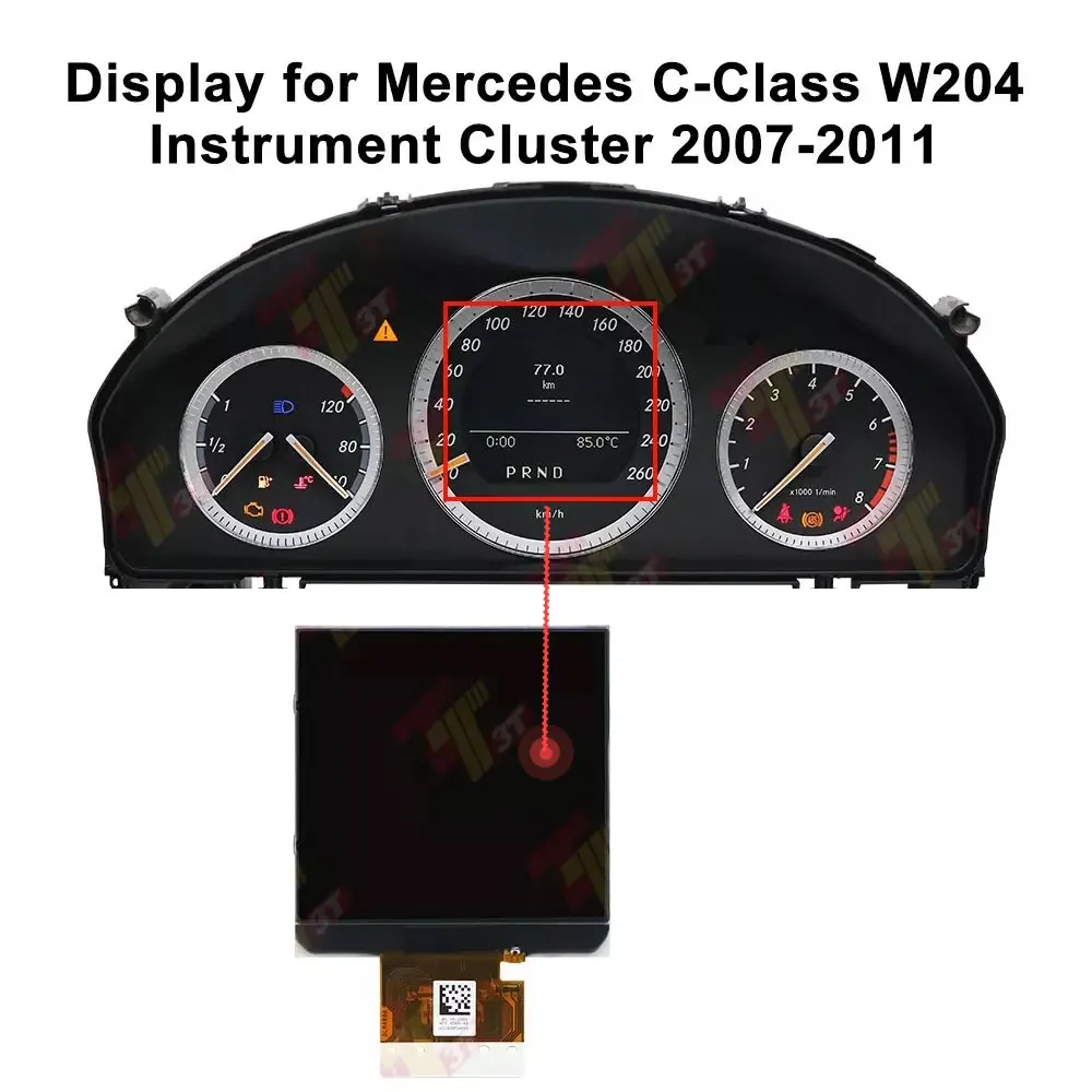 

Monochrome LCD Display Screen for Mercedes-Benz W204 W212 C350 GLK35Speedometer Instrument Cluster Pixel Repair Replacement
