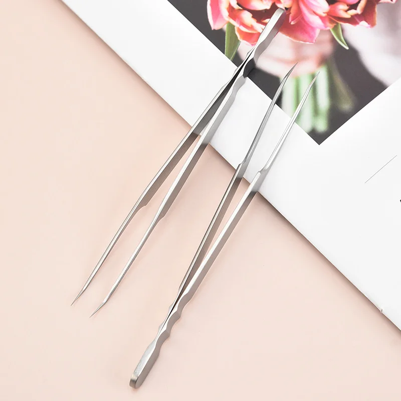 Eyelashes Tweezers Eyelash Extensions Sliver Lashes Tweezers Eyebrow Tweezers False Eyelash Extension Tweezers Precision Tweezer