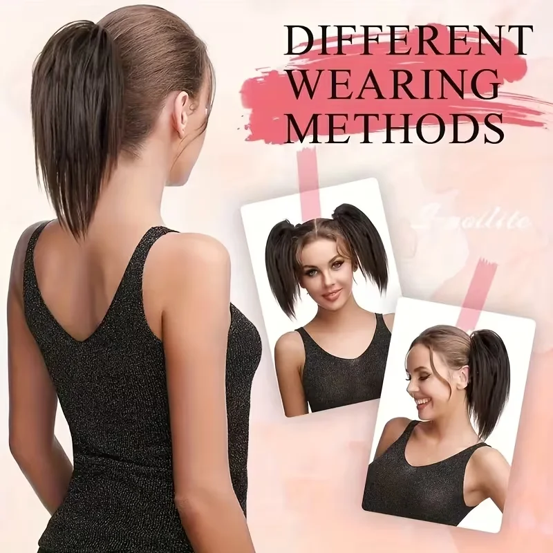 12inch 80G/Pack Short Hair Synthetic Wavy Claw Clip Ponytail Easy to Use Hair Extension Fits All Kinds of Everyday Scenarios