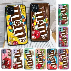 M-M&Ms-s C-Chocolate Phone Case For iPhone 14 X XR XS 7 8 Plus 11 12 13 pro MAX 13mini Matte Shockproof Case