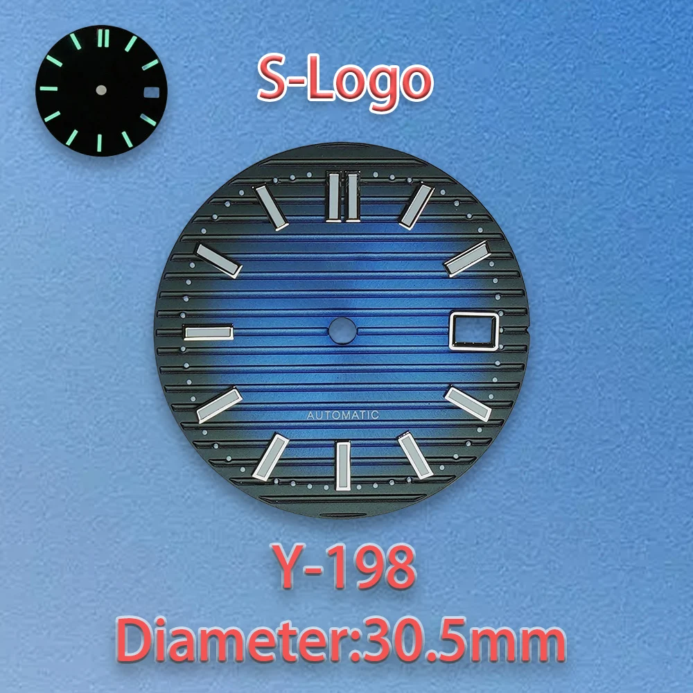 Slogo جودة عالية NH35 الطلب 30.5 مللي متر نوتيلوس ساعة بقرص S الطلب الأخضر مضيئة الطلب مناسبة لحركة NH35/NH36 ﻿