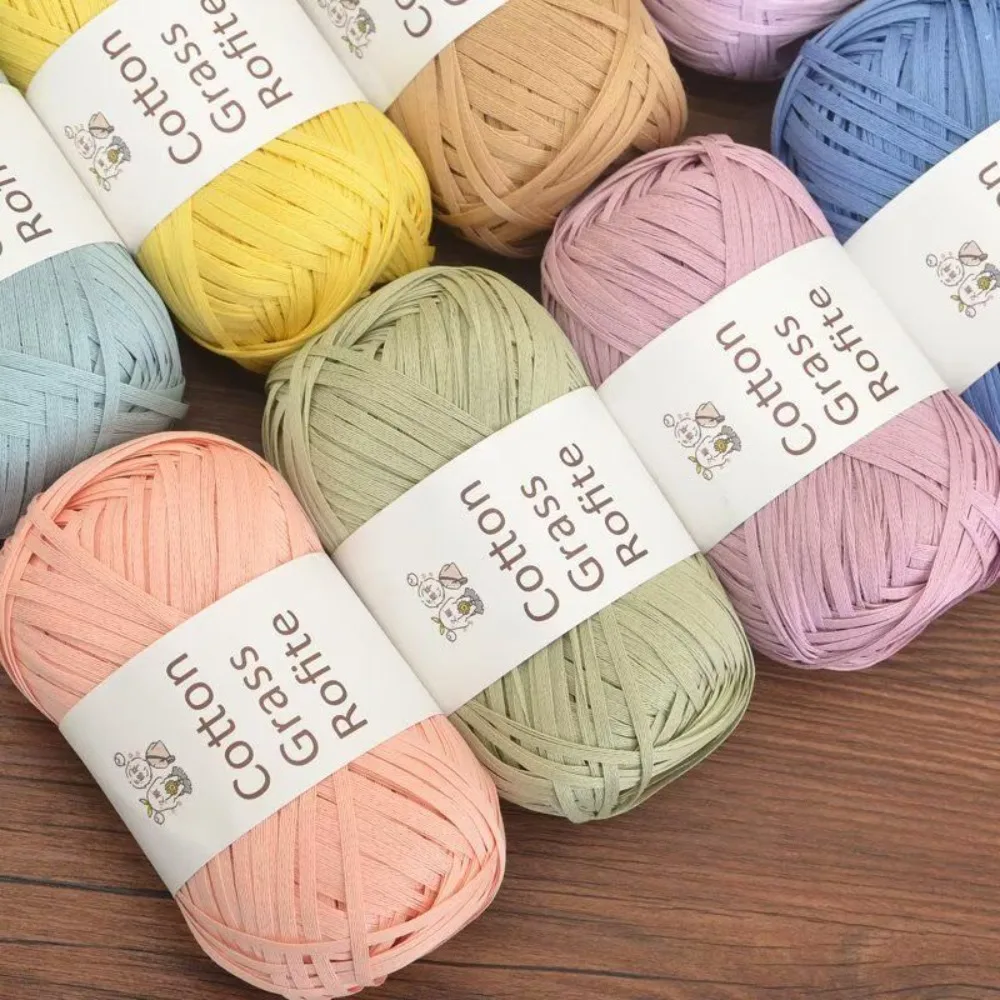 New Multicolour Rafia Yarn DIY Hand-Knitted Crocheting Paper Threads Gift Wrapping Rope Knitting