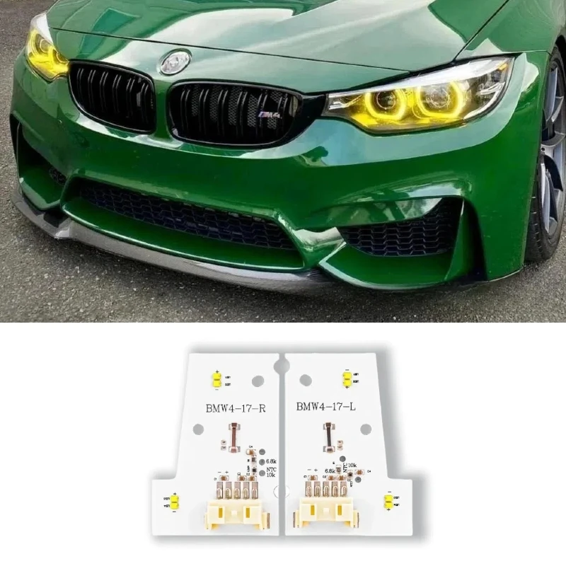 

Yellow Angel Eyes DRL For 4 Series 2018 2019 2020 BMW M3 M4 LCI F80 F82 M3 F36 340i 440i Daytime Running Lights Module Red Blue