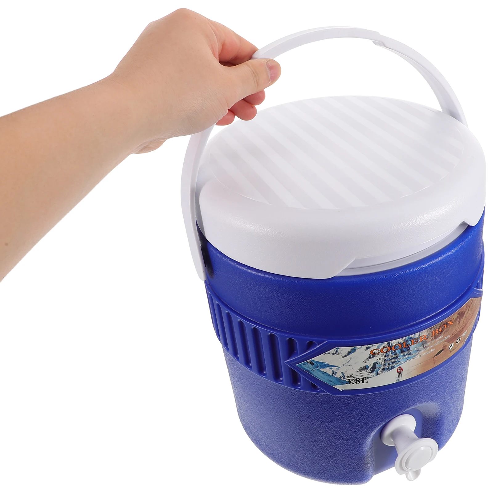 

Cooling Insulation Bucket 3.8L Food Grade Round Durable Commercial Milk Beverage Dispenser Portable Cold Drink Server Water Jug