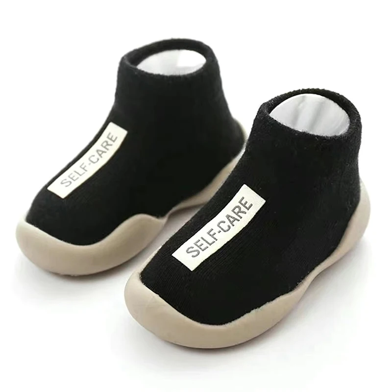 Unisex Baby Shoes First Shoes Baby Walkers Toddler First Walker Baby Girl Kids Soft Rubber Sole Baby Shoe Knit Booties Anti-slip