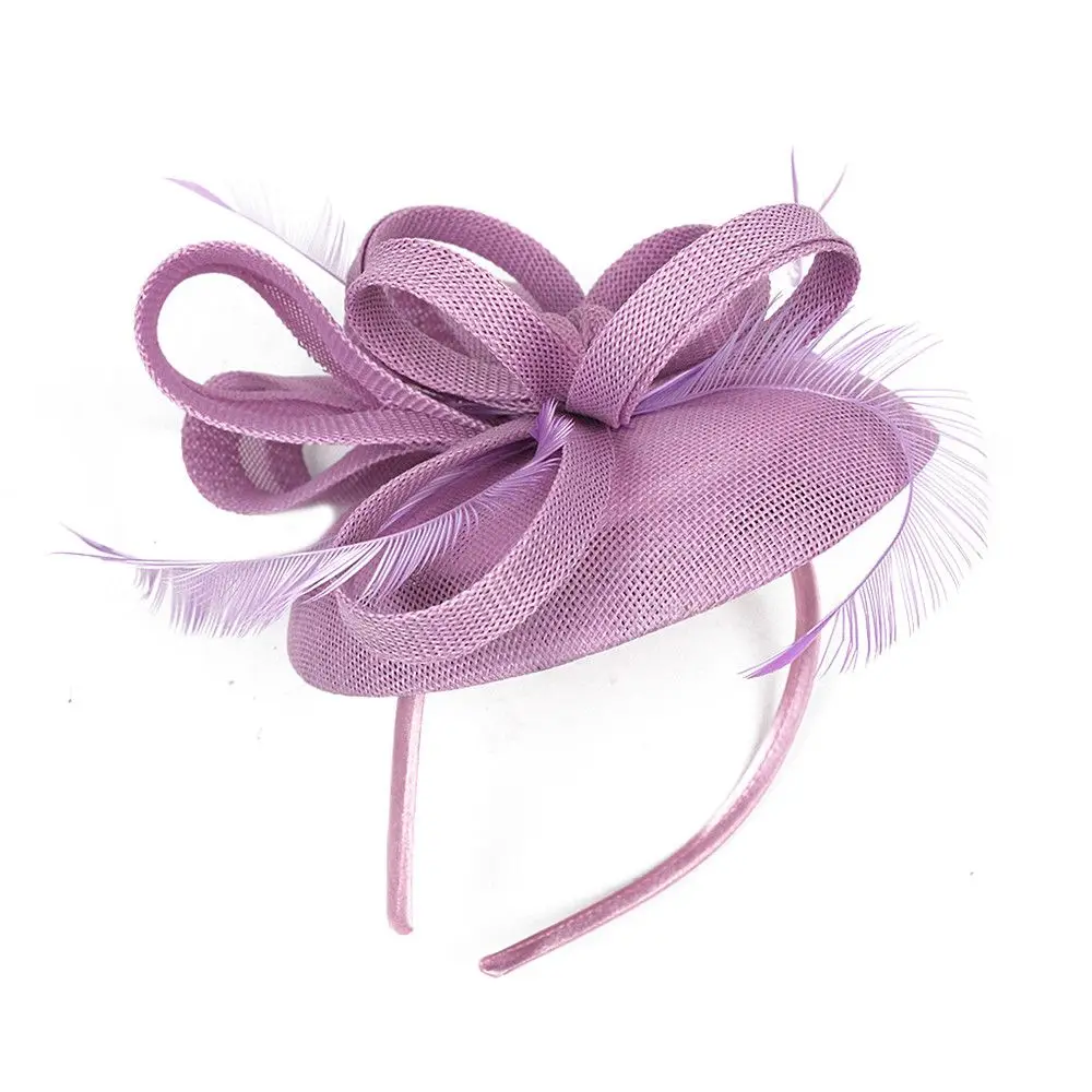 

Sinamay Feather Fascinators Womens Pillbox Flower Derby Hat for Cocktail Ball Wedding Church Tea Party