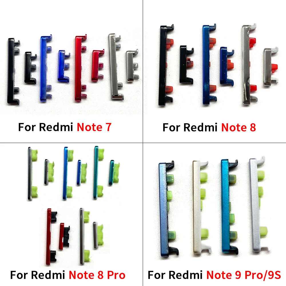 NIEUWE Side Power Key + Volume Knop Voor Xiaomi Redmi Note 7 8 9 Pro 9 S AAN UIT Volume omhoog Omlaag Vervang Reparatie Onderdelen