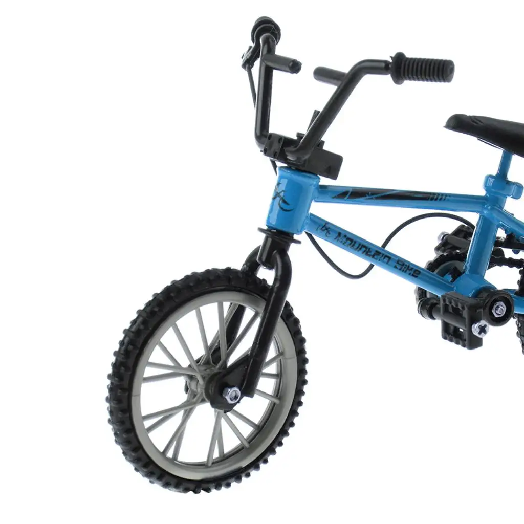 Blue Alloy Miniature Bicycle Finger Toy Simulation Model for Child Cycling Inspiration and Gift