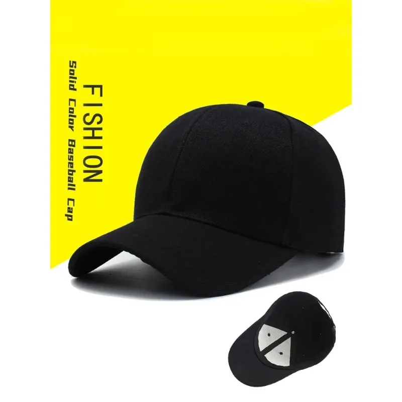 Unisex Solid Black Baseball Cap Adjustable Snapback Lightweight Dad Hat for Men Women Daily Wear