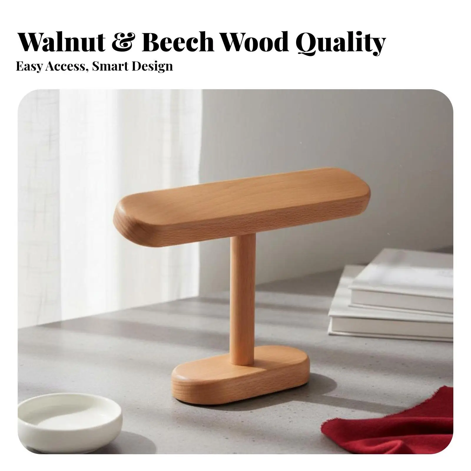 Walnut Jewelry Display Multi-Functional Watch and Bracelet Organizer Hand Polished Walnut Display Organizer for Retailers, Men,