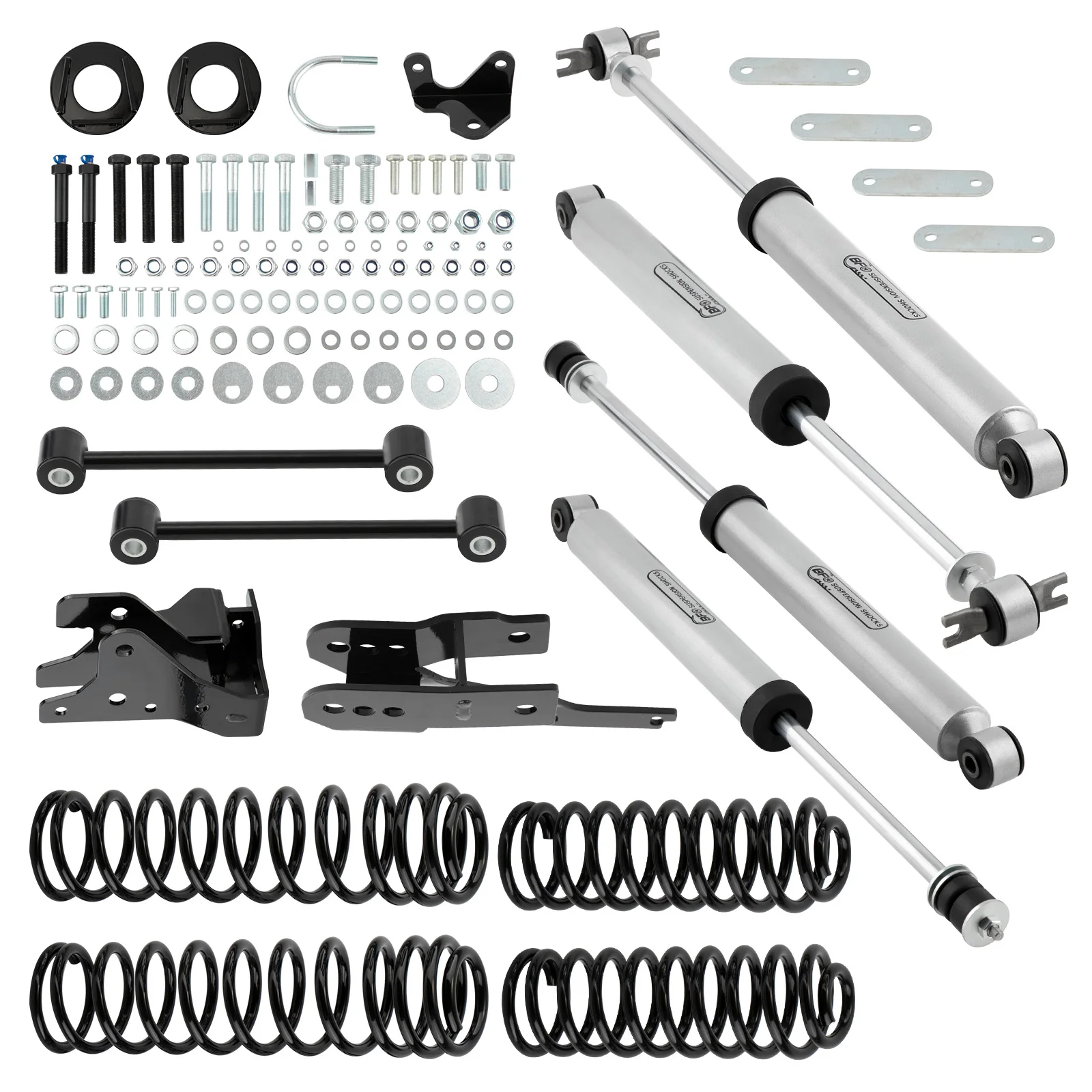 4in Lift Kit For Jeep Wrangler JK Unlimited 4-Door 07-18 Shocks + Coil Springs