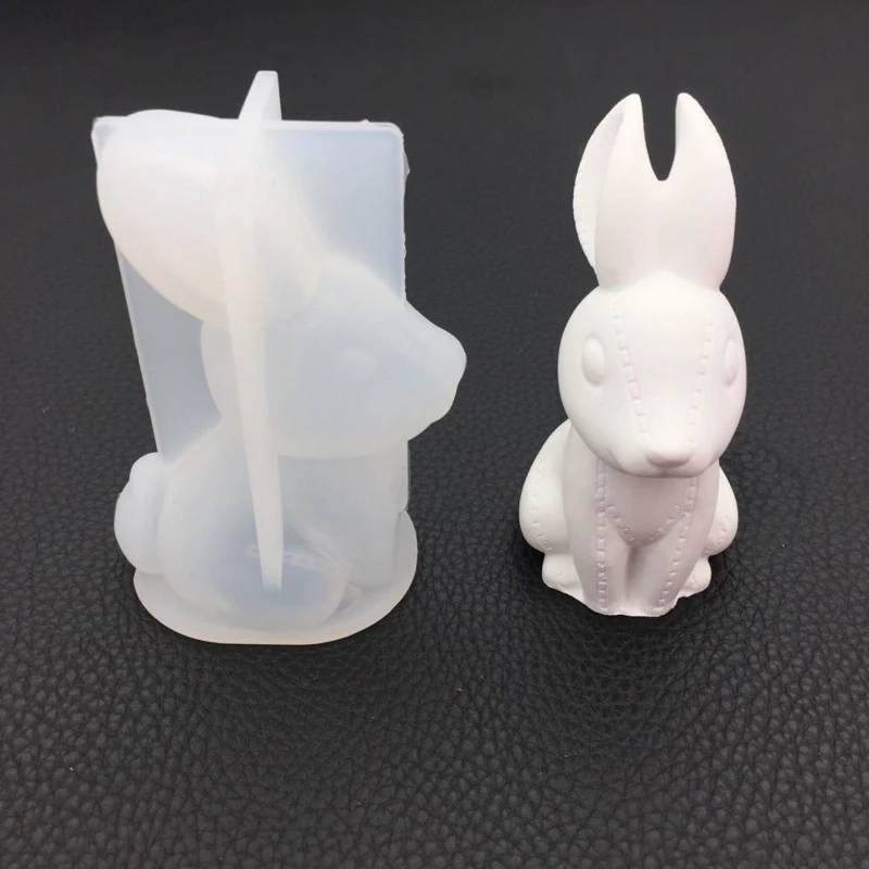 2 Pcs/Set for Creative Rabbit Silicone Mold Animal Scented Soaps Mo 3XUA