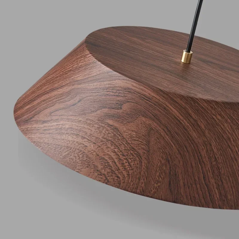 

Minimalist Chinese Retro Peach Wood Pendant Lamp LED Lighting Fixture for Bar Restaurant Kitchen Tea Table Small Chandelier
