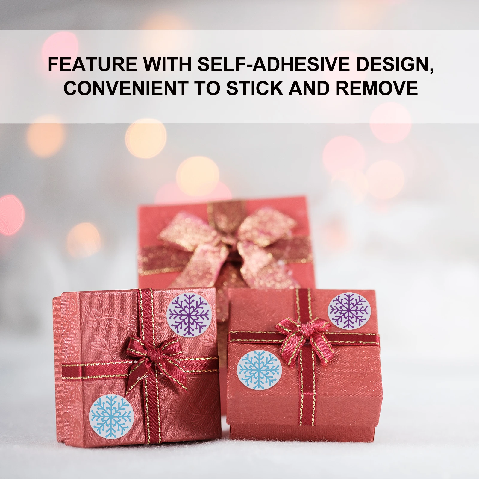 

500pcs 1 Roll Christmas Self-Adhesive Snowflake Stickers Holiday Decoration Scrapbooking Embellishment Sealing Labels For Gift