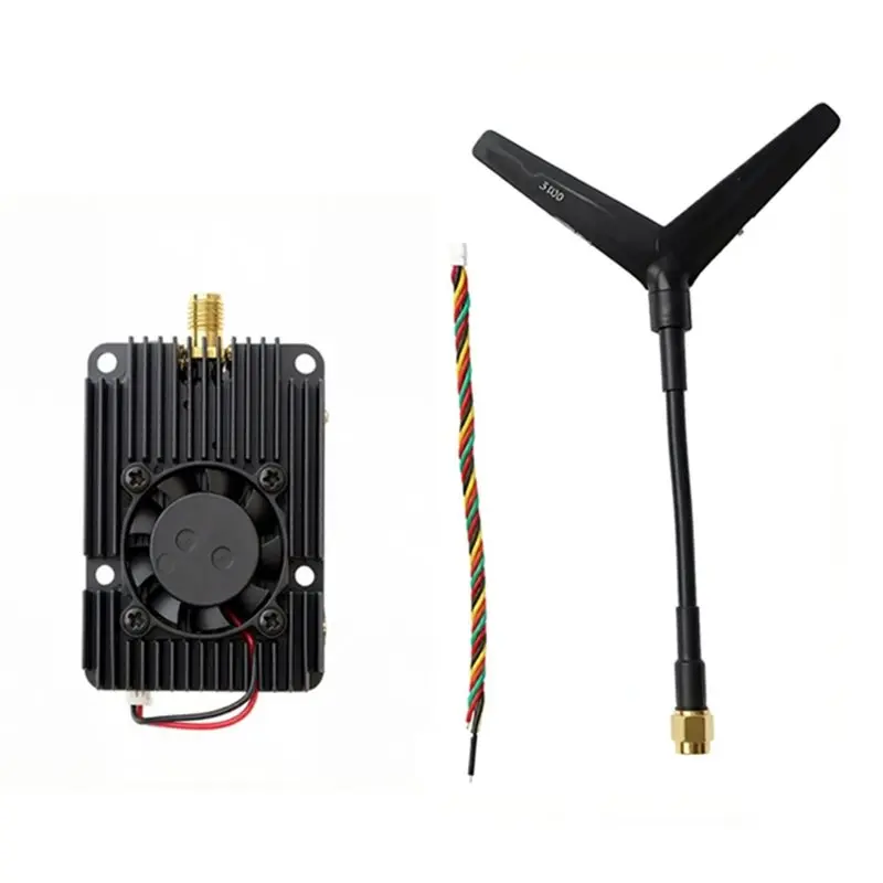 A13E-For FPV Long Range RC Drone Compatible 3.3G 7W VTX 64CH Video Audio Transmitter With Integrated Heat Sink+ Fan