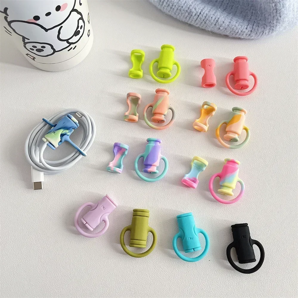 USB Data Cable Protective Cover Silicone Colorful Cord Protective Wire Breakage Mobile Phone Charging Head Protective Cord Cover