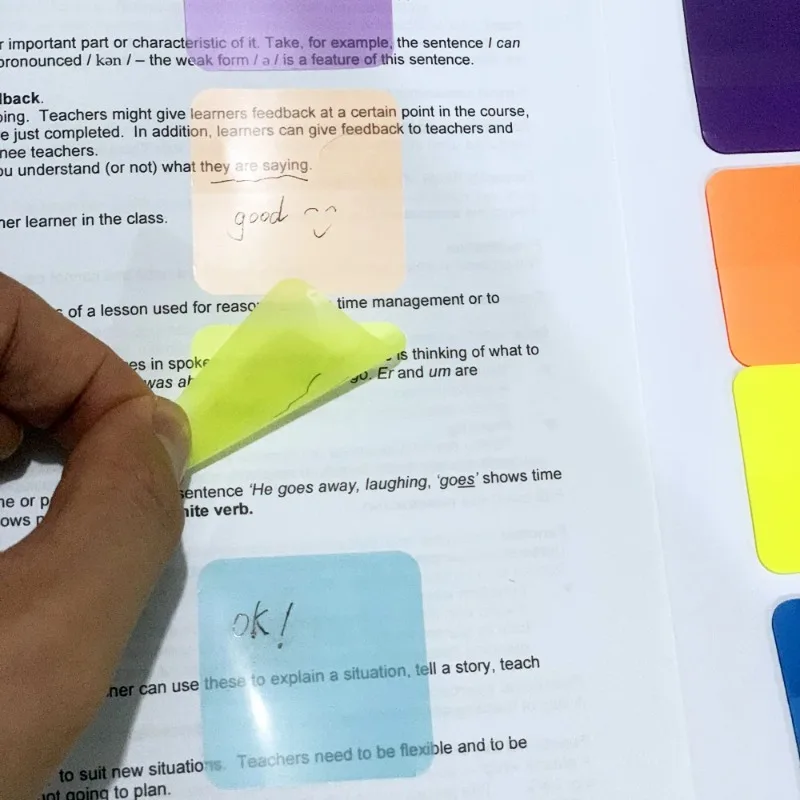 8 ألوان 160 ورقة شفافة مثبت ملاحظة مذكرة الوسادة الورطات ملصقات مقاوم للماء واضح المفكرة القرطاسية المدرسية اللوازم المكتبية