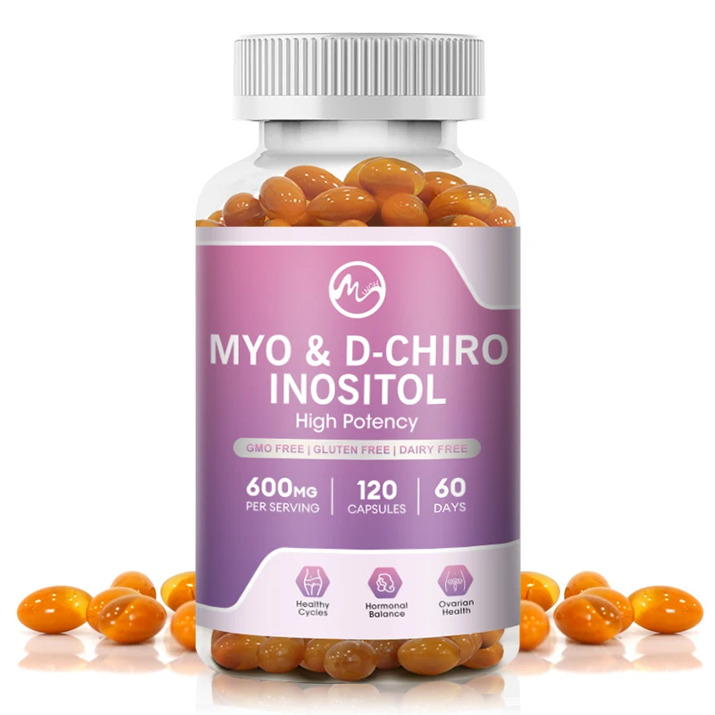 Капсулы Minch Inositol & D-Chiro Inositol Blend, здоровая поддержка функций тела для женщин, гелевая крышка с витамином B8, гомоценический не GMO