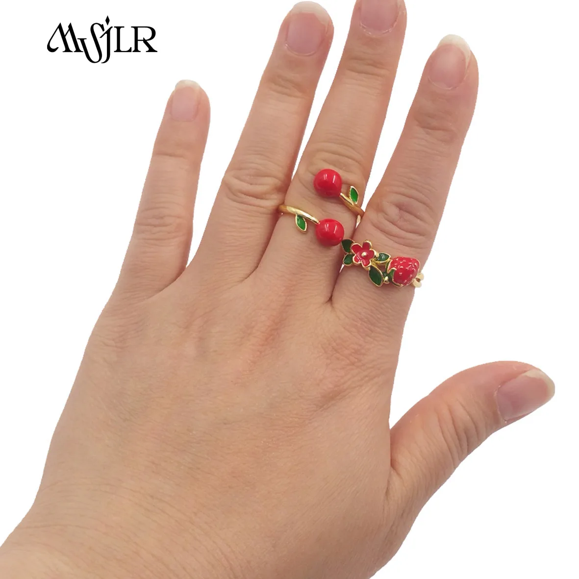 

MVR142 Luxury Lovely Special Shape Ring Yellow Brass With Drop Oil With 18k Gold Plated For Women ACC