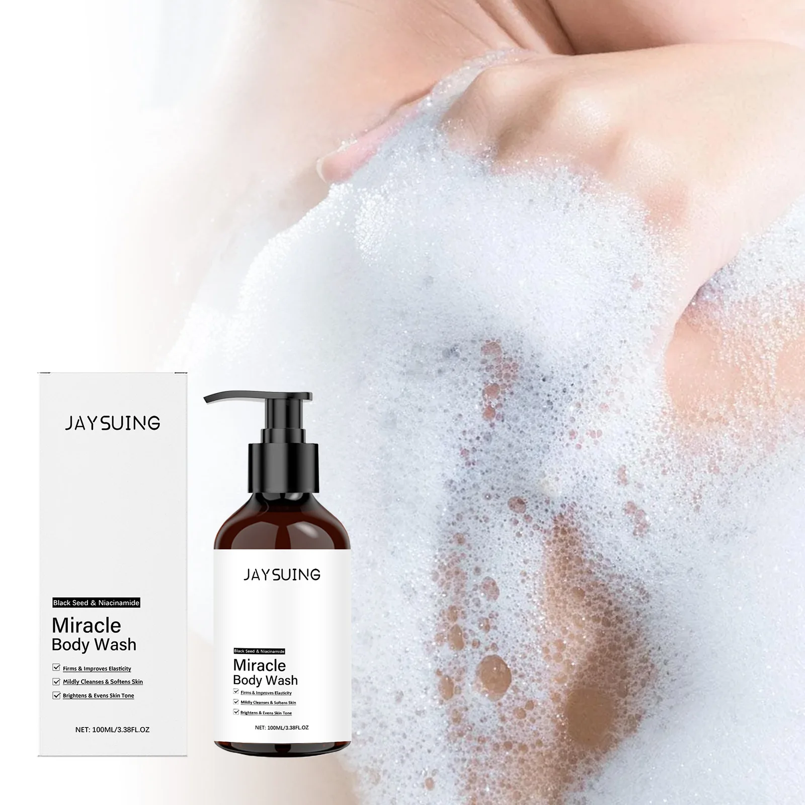 Niacinamide Shower Gel White Skin Smoothing Daily Cleansing Remove Dirt Rich Foam Lasting Hydrate Refresh Body Wash Skin Care