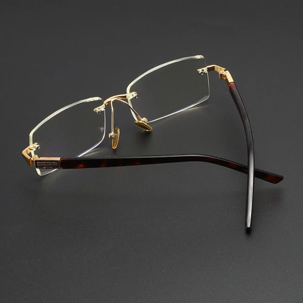 FG High Quality Anti Blue Light Reading Glasses for Mens Crystal Lenses Frameless Presbyopic Glasses очки для чтения мужские