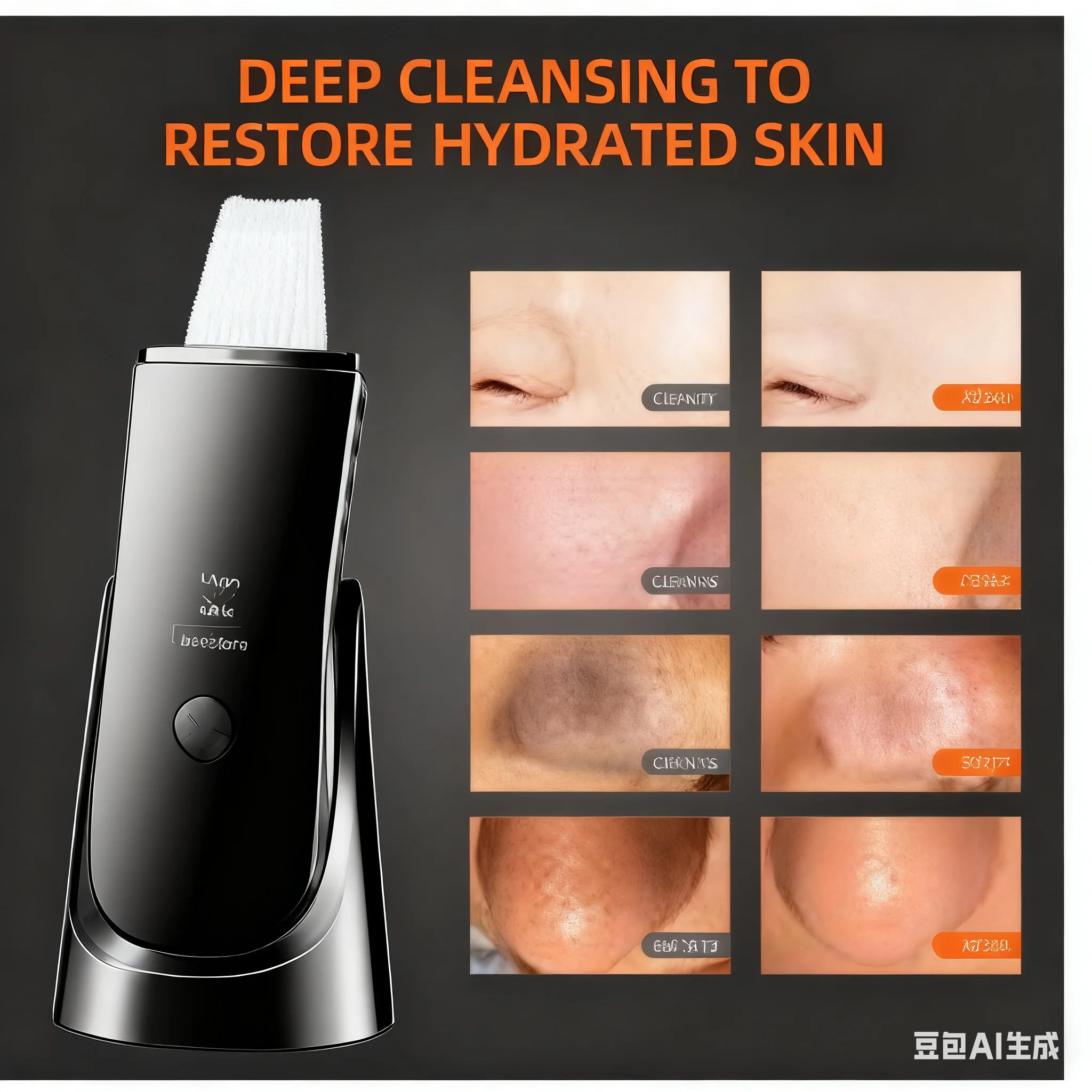 Elektrische Huid Scrubber Gezichtsspatel Schop Cleanser Peeling Comedondrukker Diepe Gezichtsreiniging Lifting Ion Acne Pore Cleaner