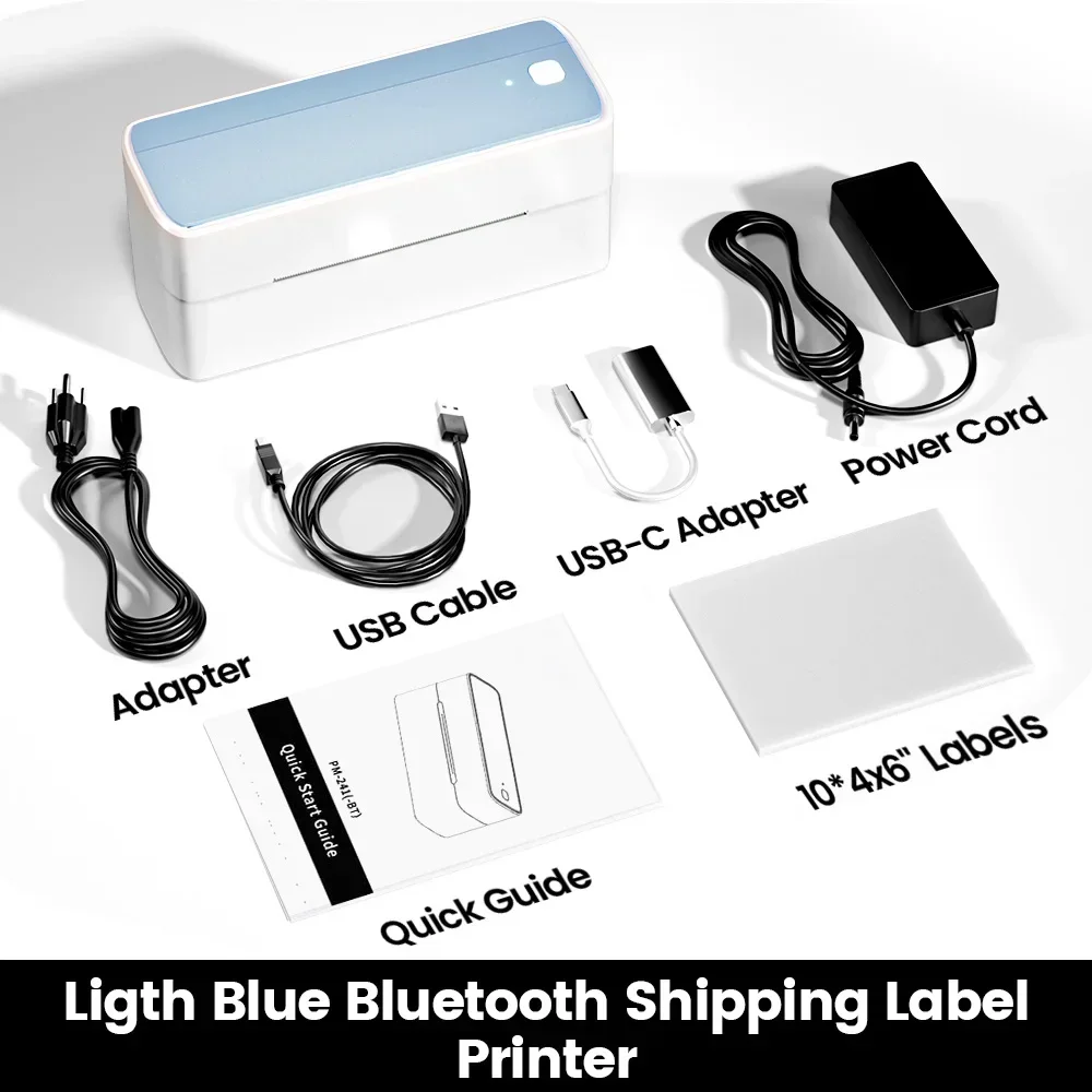 Phomemo 241 Bluetooth thermische labelprinter Draadloze kleine verzendlabelprinter 4X6 Compatibel met iPhone Android Mac Window