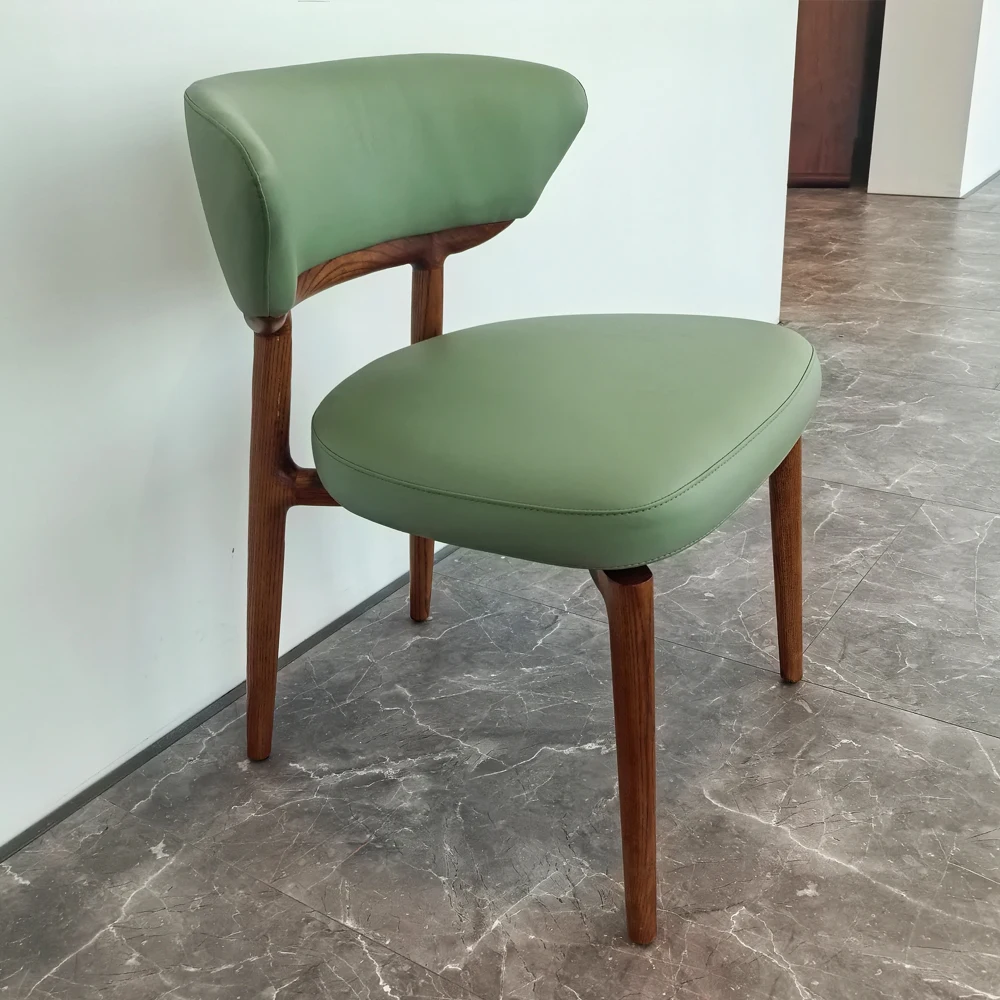 Nordic Solid Wood Hotel Dining Chair Wholesale Modern Upholstered Leather Backrest Hotel Restaurant Chair Hotel Chair Furniture