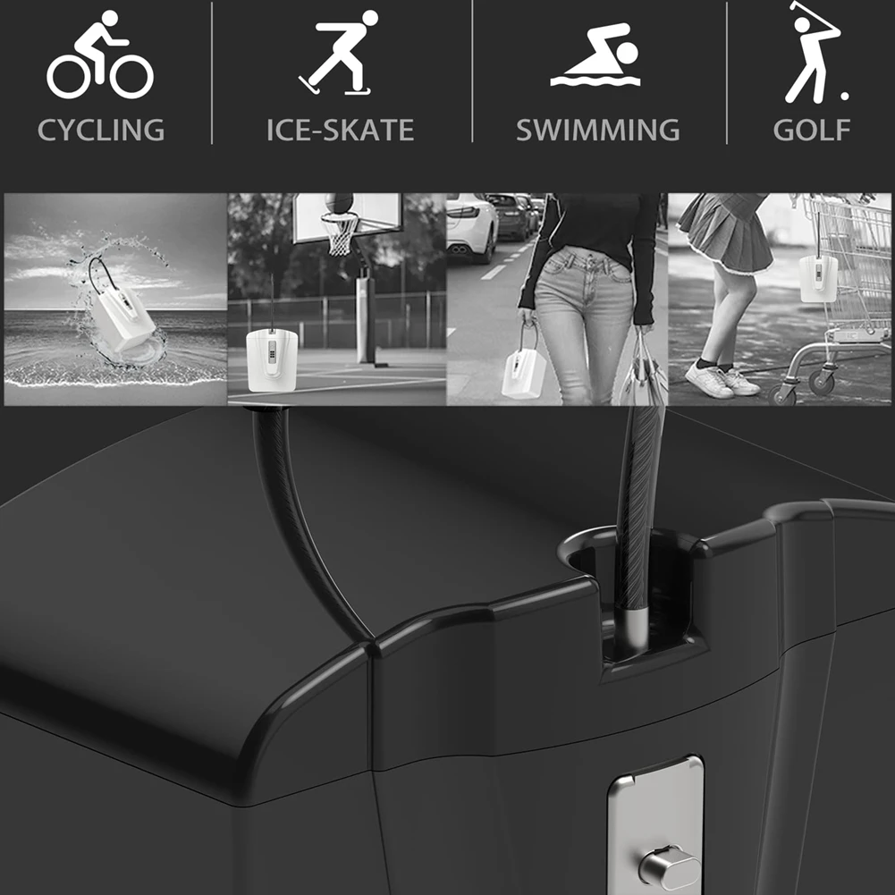 Brankas Perjalanan Aman Portabel Penuh dengan Brankas Perjalanan Kabel dengan Kata Sandi Cocok untuk Pantai, Liburan, Hotel,