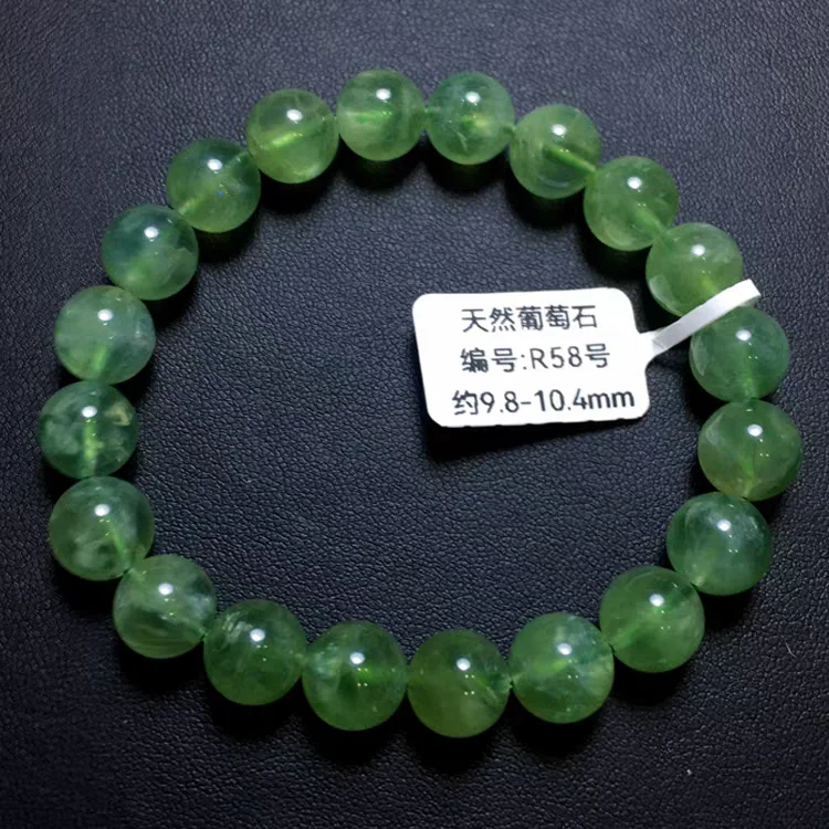Natural Green Prehnite Quartz Beads Bracelet Woman Man Prehnite Jewelry Clear Round Beads 7mm 8mm 9mm 10mm AAAAA