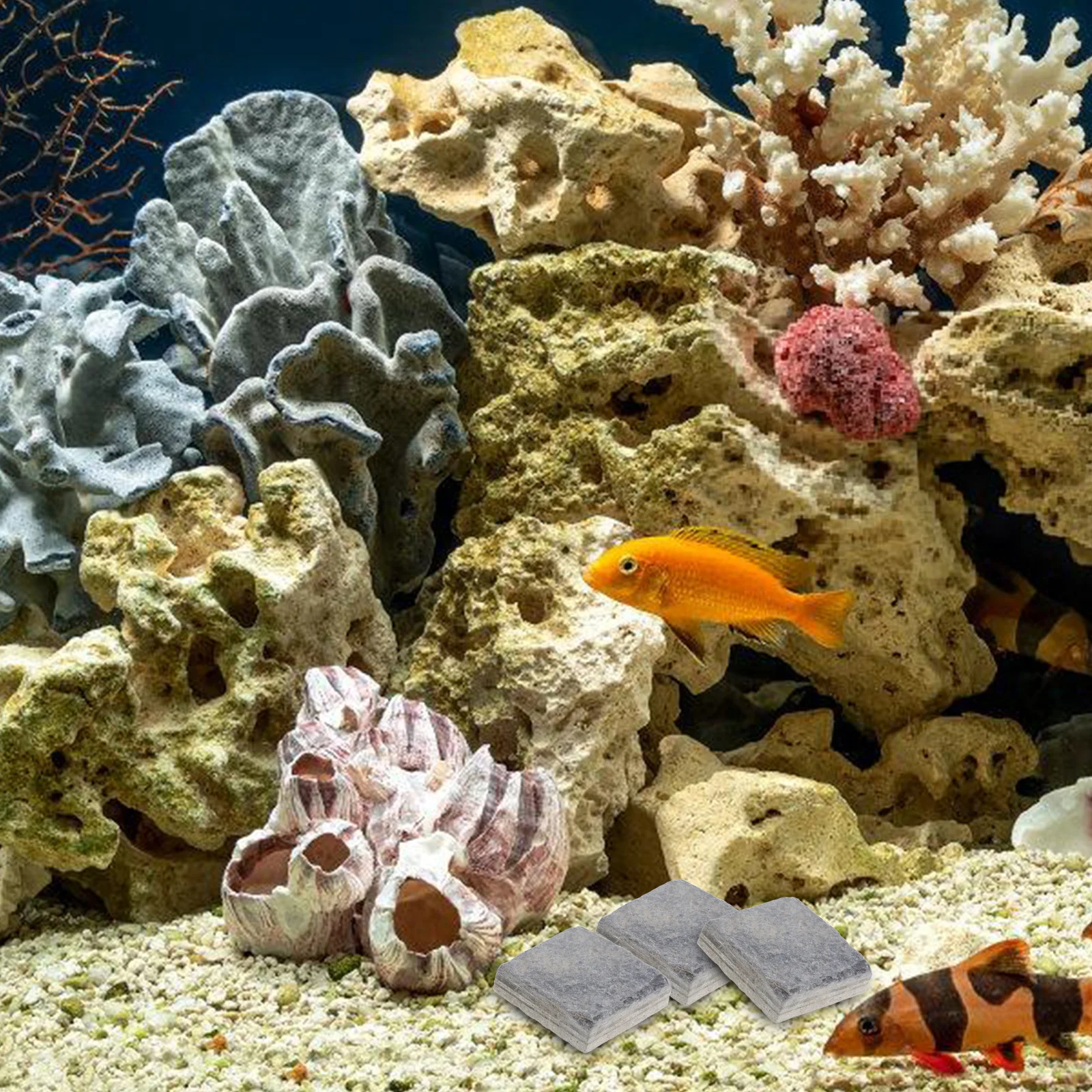 

10 Pcs Fish Tank Decorative Bricks Aquarium Stones Rocks for Betta Decoration Landscape