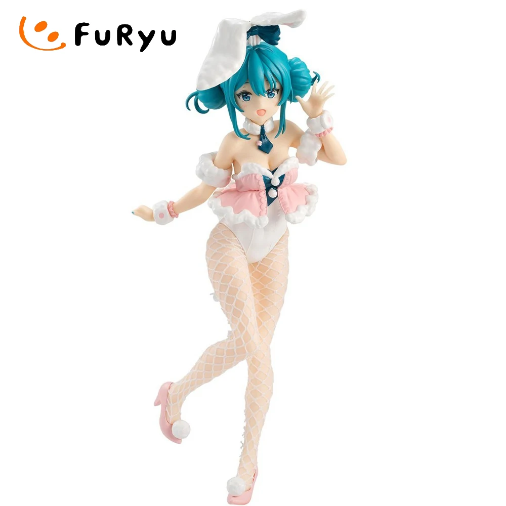 

Hatsune Miku VOCALOID 28CM Original FuRyu Anime Figure Virtual Singer New Anime White Rabbit Style Collection Modle Doll Toys