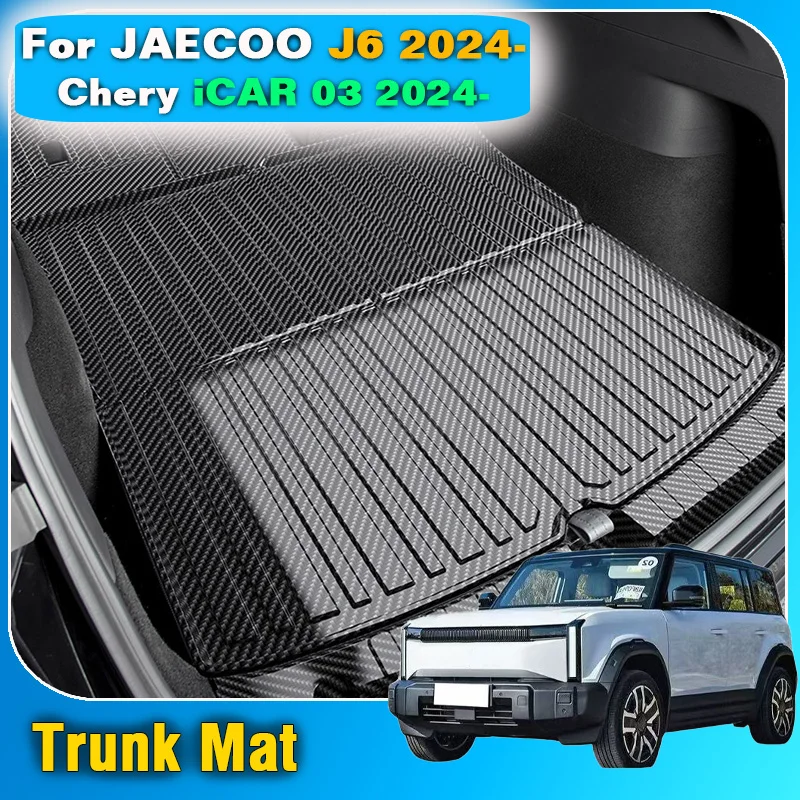 For JAECOO J6 Chery iCAR 03 2024 2025 Car Trunk Liner Mat TPE Waterproof Cargo Liner Anti Slip Floor Protector Accessories Kit