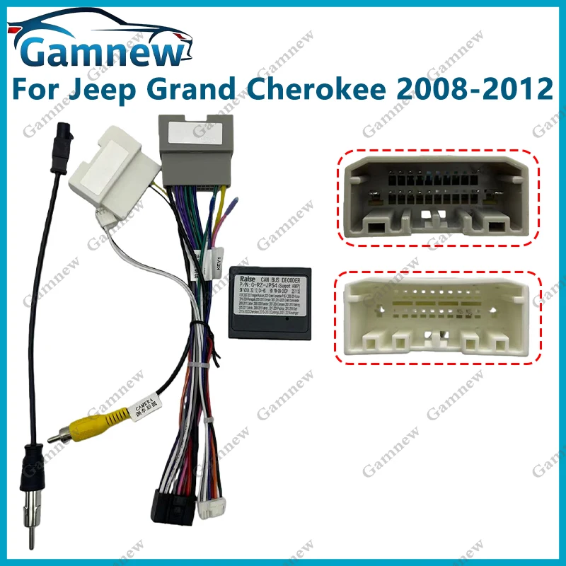 Car 16PIN Android Wire Harness Adapter Canbus Box Decoder For Jeep Grand Cherokee Compass Liberty Wrangler 2008-2016