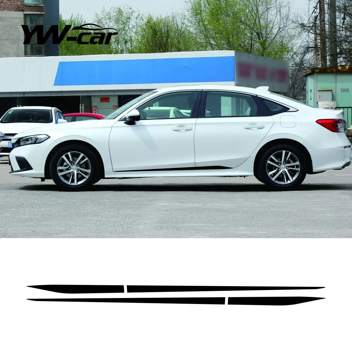 

2PCS CAR SIDE BODY STICKER for Honda Civic FC1 FC2 FC5 FK4 FK7 FK8 ROCKER PANEL STRIPES DECALS ACCESSORIES