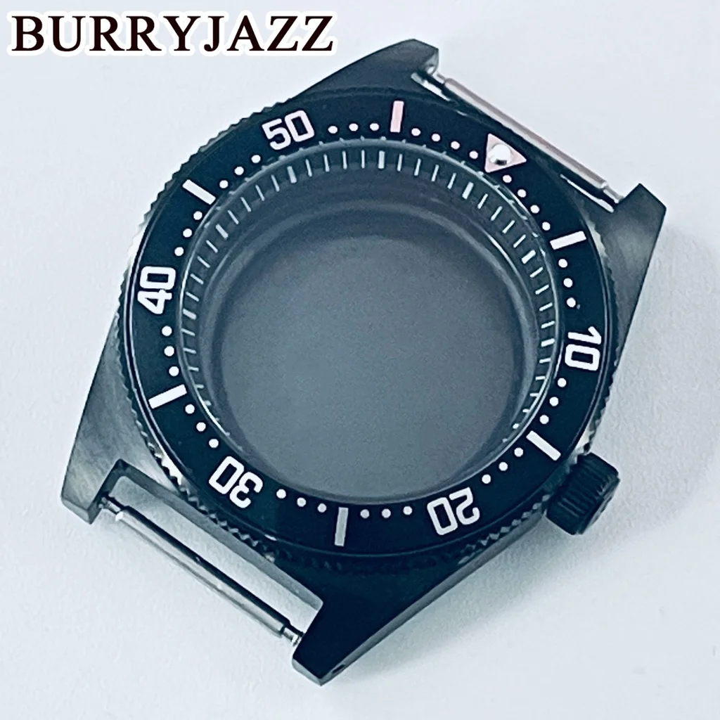 40mm Black Stainless Steel Watch Case with Black Blue Green Orange Ring for NH34 NH35 NH36 NH38 NH70 NH72 Movements