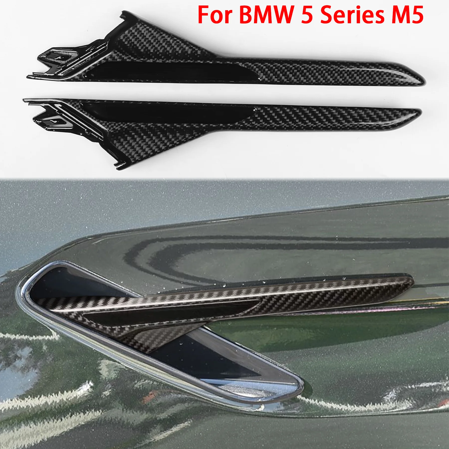 

For BMW 5 Series G30 G38 2019-2023 M5 F90 2017-2023 Carbon Fiber Fender Side Air Vent Grill Intake Air Flow Trim Panel Replace
