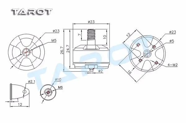 Tarot MT1806 1806 2280KV CW CCW Motor 5-inch 3-leaf Propeller for QAV 200 250 Quadcopter 5045 GEPRC Mark iflight RC drone