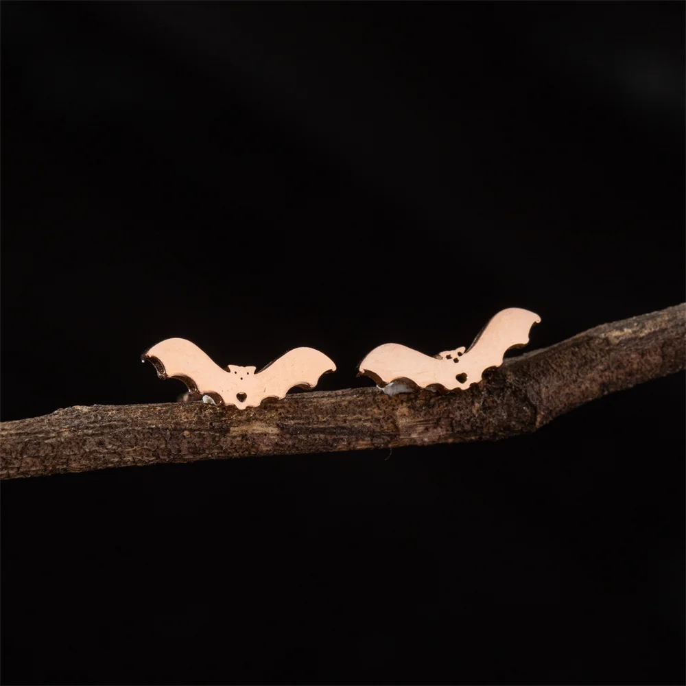 Shuangshuo Trendy Einfache Fledermaus Spinne Ohrstecker für Frauen Edelstahl Halloween Tier Ohrstecker Zubehör Schmuck Geschenk – Detail 5