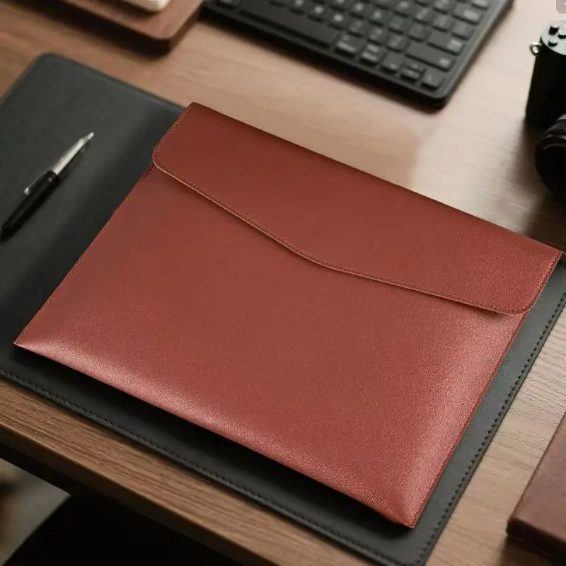 

PU Leather File Folder A4 Document Holder with Magnetic Snap Tablet Sleeve Organizer Filing Envelope Portfolio Case for Business