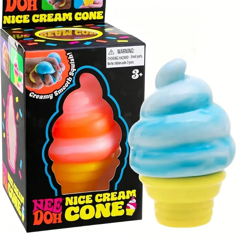 NeeDoh Hot Selling Surprise Ice Cream Cone NeeDoh Toy Stress Relief Decompression Squishy Sensory Toy Party Gifts  Home Decor