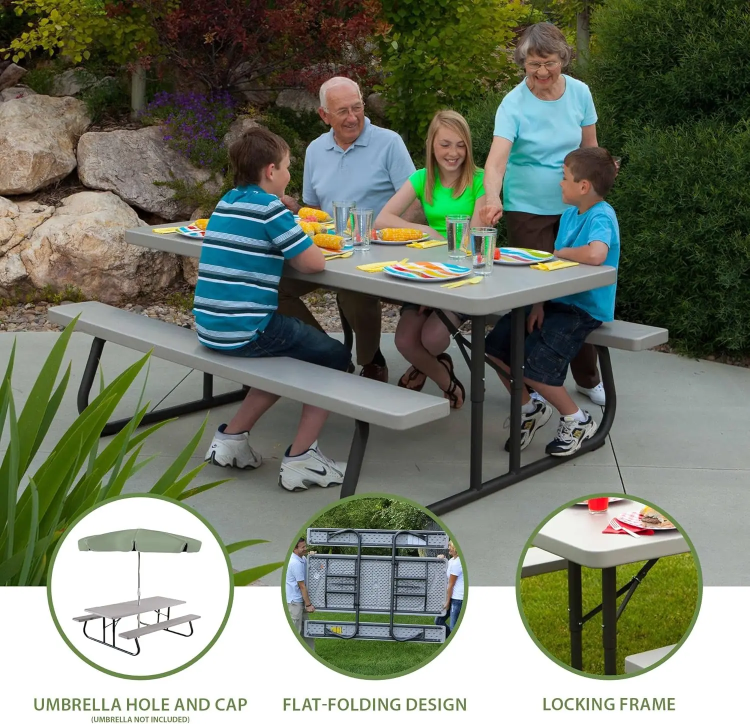 Folding Picnic Table, 6-Foot