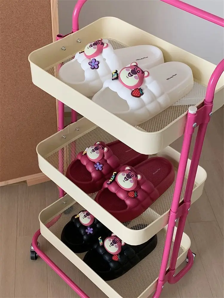 white Cartoon Strawberry Bear Lotso Indoor Outdoor Wearing Sandals Women's Summer Anti Slip Comfortable New Type Of Slippers