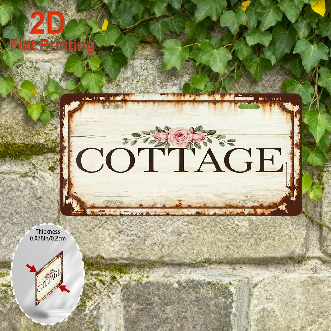 2D Flat, 2D Flat Printing, 6inch Piece, Vintage Aluminum Decorative Sign, Decorative Plaque and Ornament(1 X 12inch Cm), Cott