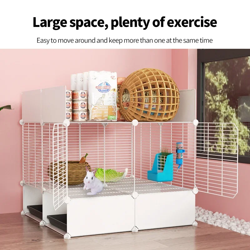 Rabbit Cage Home Indoor Anti-Spray Urine Large New Special Automatic Cleaning Rabbit Nest Pet Bunny House